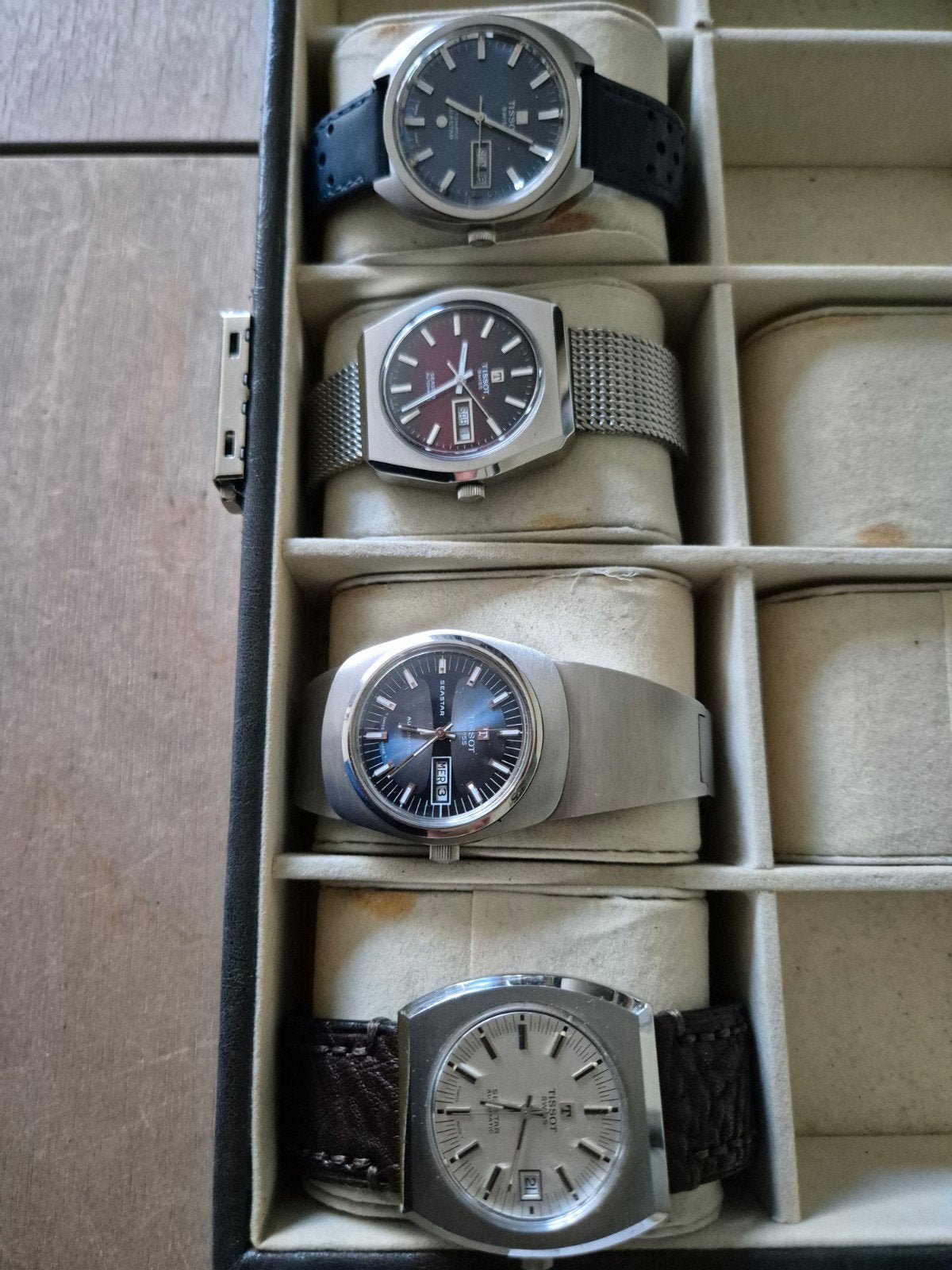 partij vintage Tissot Seastar automaat, Sieraden, Tassen en Uiterlijk, Horloges | Antiek, Staal, Met bandje, Tissot, Polshorloge