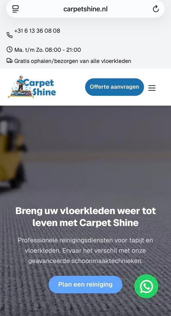 Webshop ter Overname – Cleaning & Schoonmaak Services, Ophalen of Verzenden, Zo goed als nieuw, Internet of Webdesign