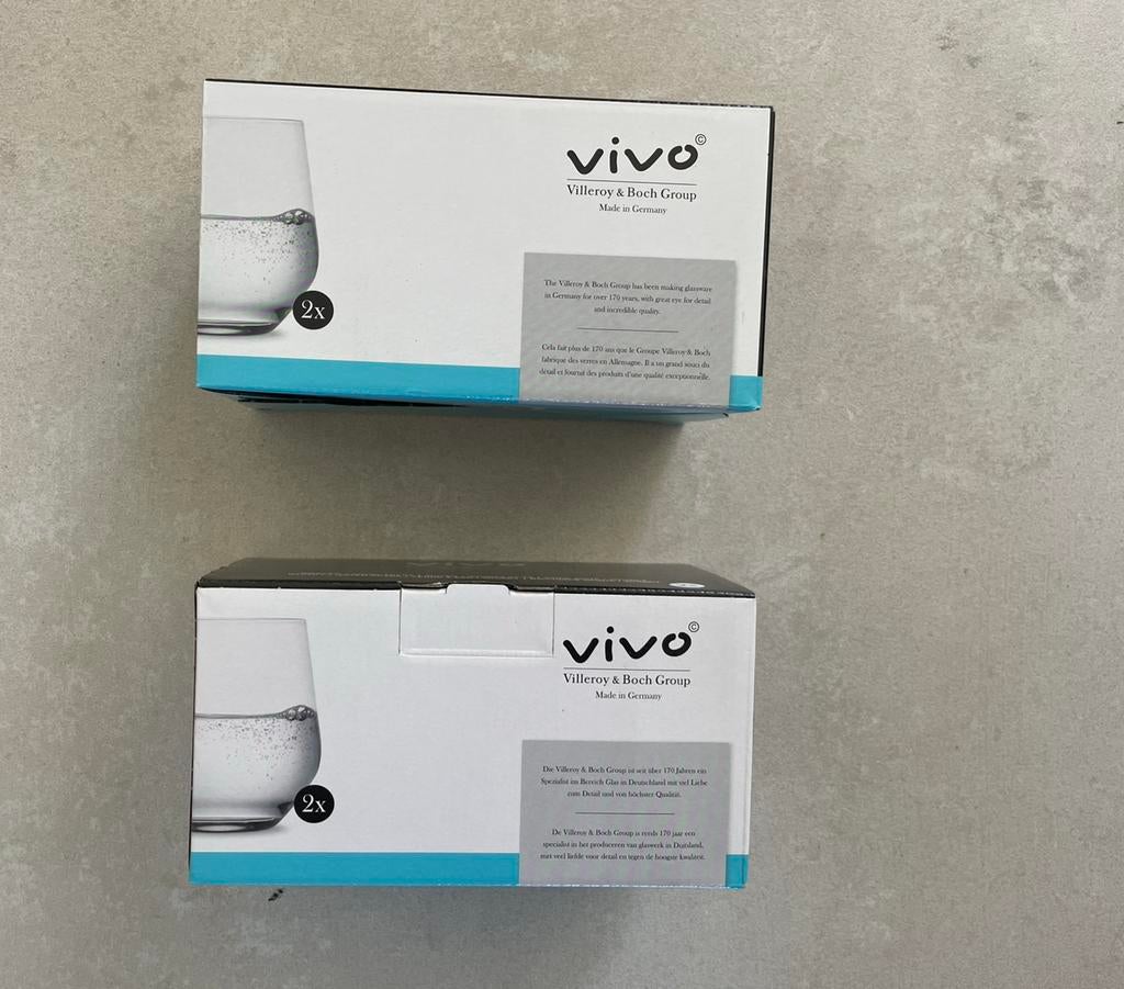 Vivo water glazen 4 stuks, Ophalen, Glas of Glazen, Nieuw, Glas