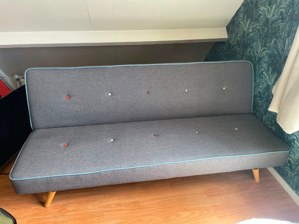 Inklapbare slaapbank 180x110, Huis en Inrichting, Slaapkamer | Slaapbanken, Ophalen, Eenpersoons, 190 cm of minder, Grijs