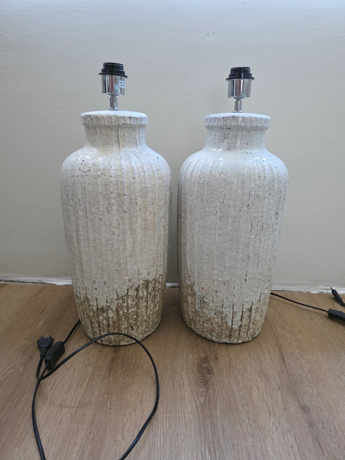 Set van 2 PTMD Lampenvoeten - 59 cm hoog, Overige merken, Gebruikt, Beige, Steen/keramiek