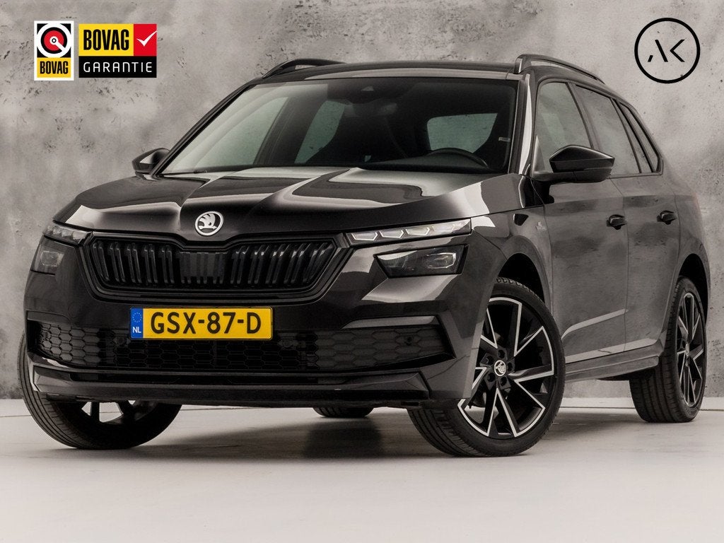 Skoda Kamiq 1.0 TSI Monte Carlo Automaat (PANORAMADAK, VIRTU, Auto's, 12 maanden, Stof, Zwart, 3 cilinders