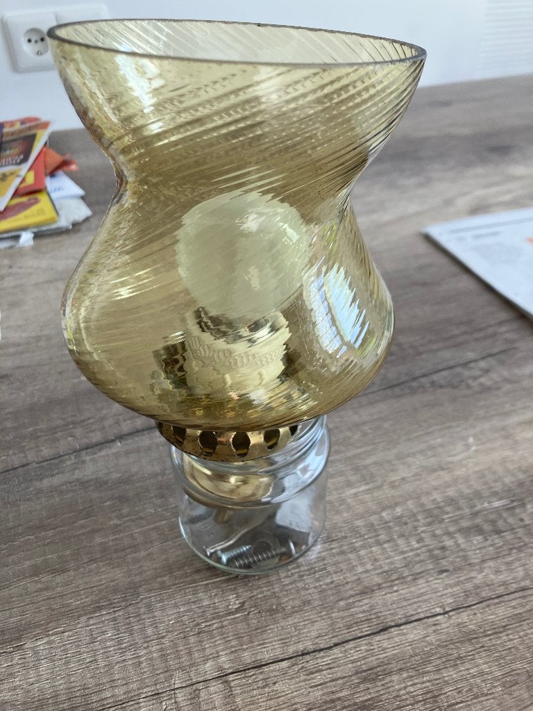 Vintage lampenkap, Hanglamp, 10 cm, Gebruikt, Geel