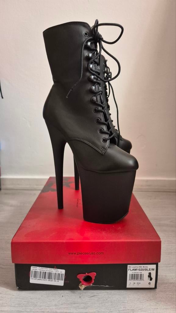 Pleaser Flamingo 1020 Zwarte laarzen - Nieuw, maat 36, Hoge laarzen, Zwart, Nieuw, Ophalen of Verzenden