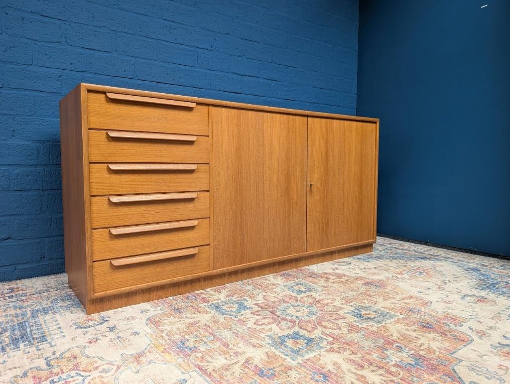 Vintage dressoir, jaren 60, Ophalen, Gebruikt, Met deur(en), Teakhout