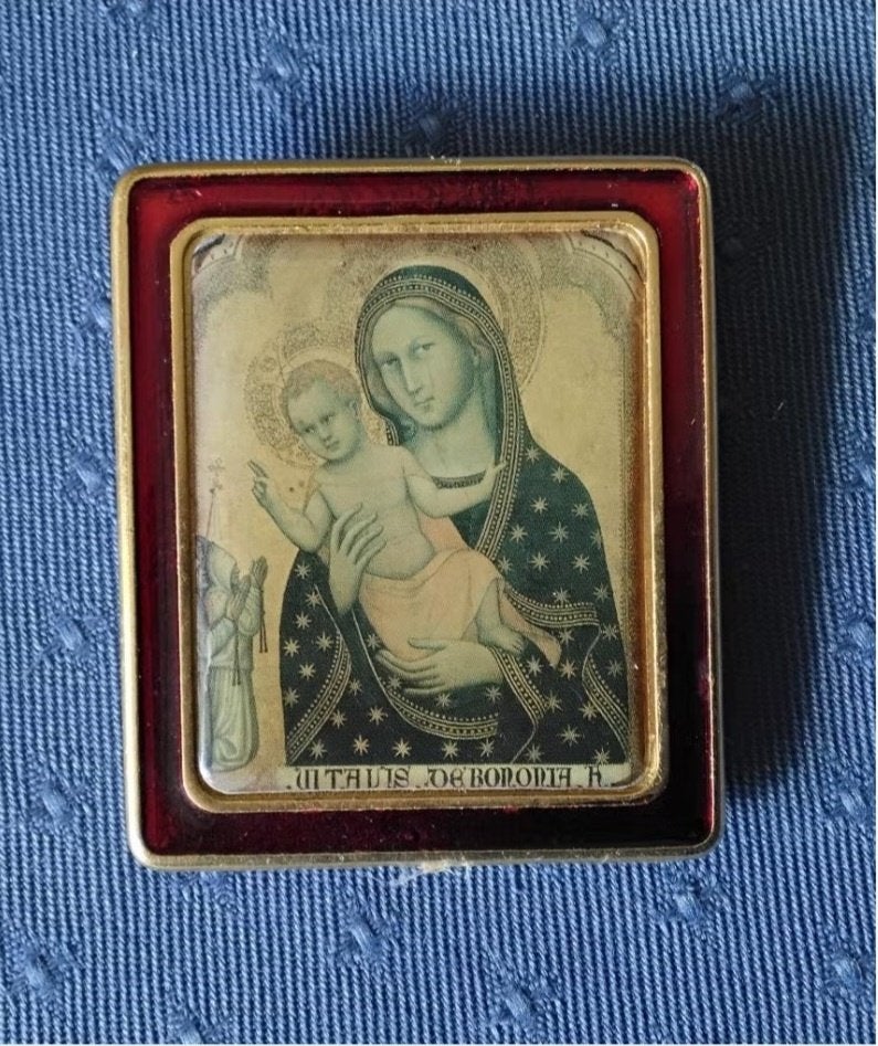 Vaticaanse mini plaquette Madonna& kind, Ophalen, Zo goed als nieuw, Overige typen, Christendom | Katholiek