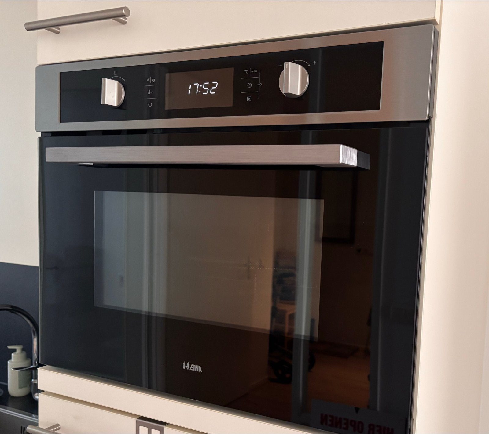 Zo goed als nieuwe inbouw combimagnetron oven, Ophalen, Hete lucht, Inbouw, Etna