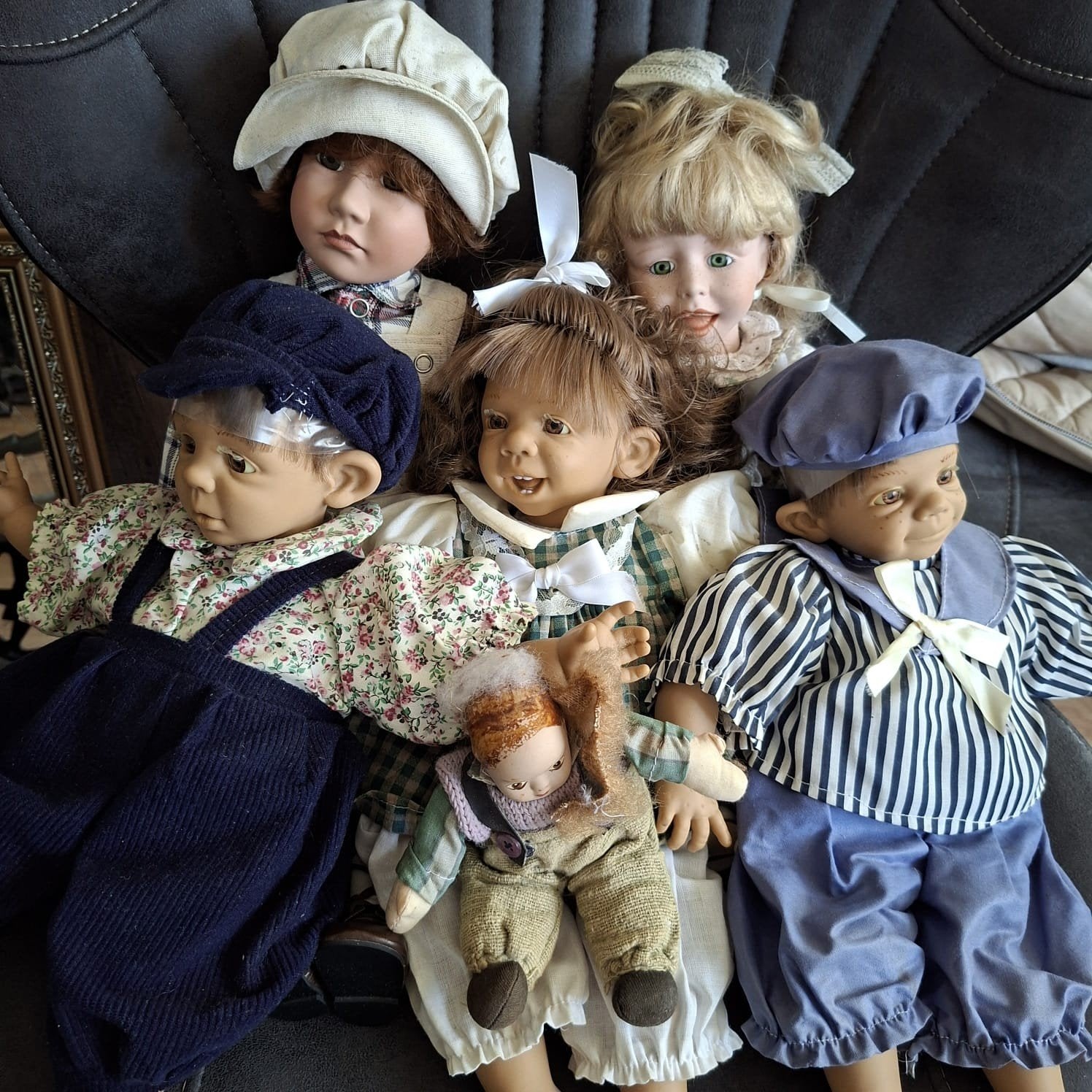 Verzameling van 6 porseleinen poppen, Ophalen, Gebruikt, Babypop