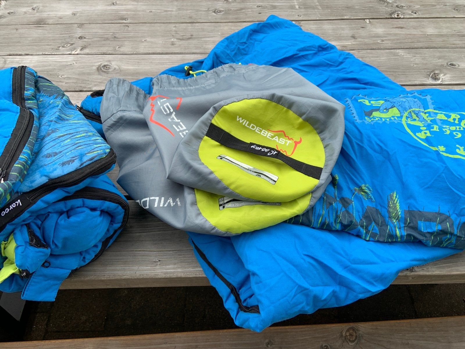 2x Kinderslaapzak Karoo Jr. Wildebeast - voor kamp/camping, Caravans en Kamperen, Ophalen, Gebruikt