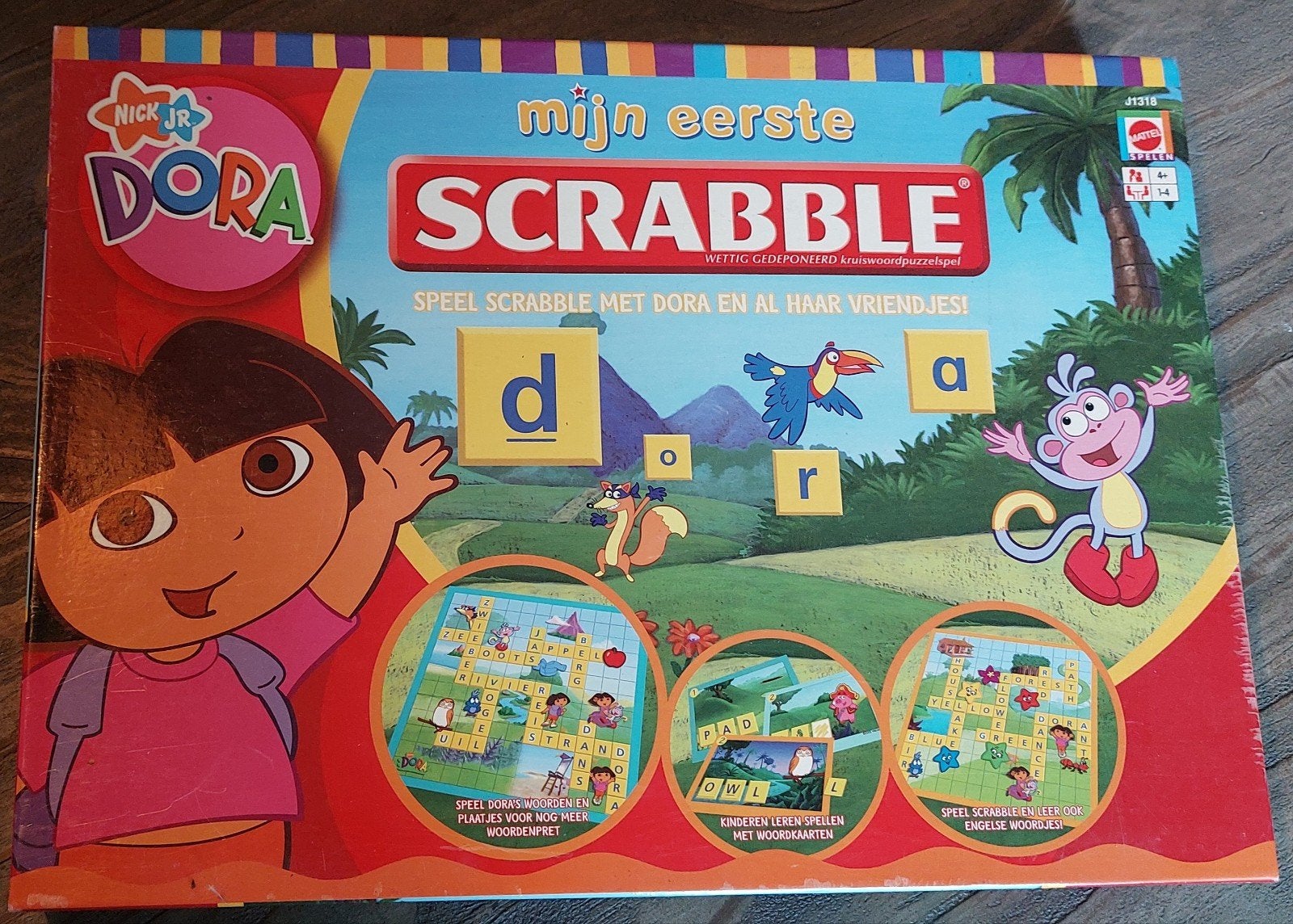 Mijn Eerste Scrabble Dora bordspel - Nederlands/Engels, Hobby en Vrije tijd, Gezelschapsspellen | Bordspellen, Een of twee spelers