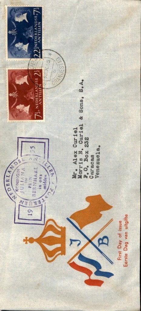 Eerste Dag Envelop Nederlandse Antillen FDC - 1955, Verzenden, Envelop