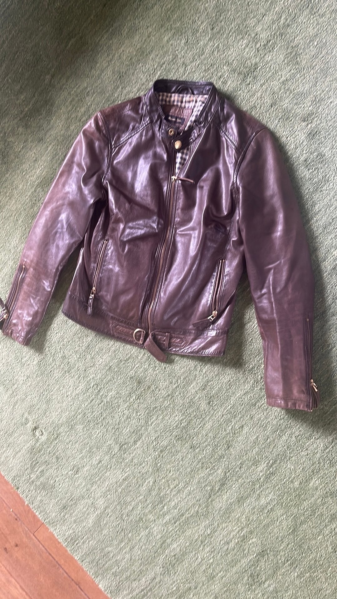 Merk leren jasje, Kleding | Dames, Ophalen of Verzenden, Zo goed als nieuw, Maat 38/40 (M), Bruin
