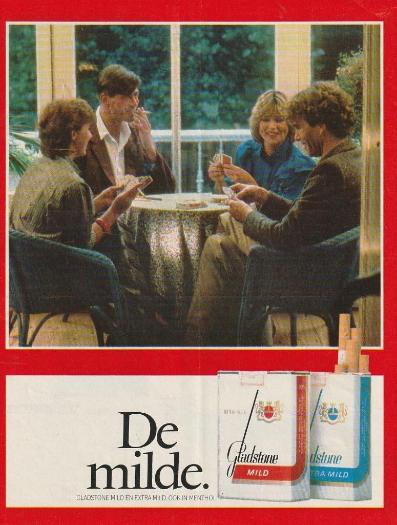 Retro reclame 1984 Gladstone sigaretten twee stellen, Verzamelen, Verzenden, Overige typen