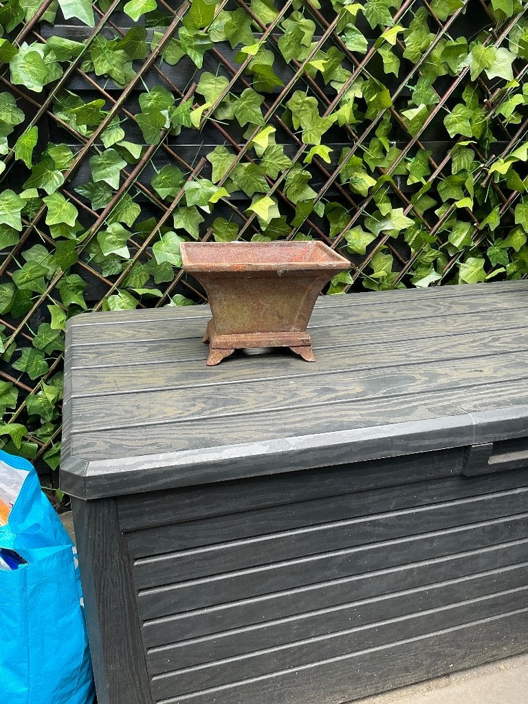 Gietijzeren plantenbak, Tuin en Terras, Ophalen, Gebruikt, Minder dan 30 cm, Rond