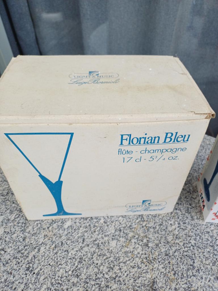 6 champagne glazen Florian Bleu, Antiek en Kunst, Ophalen of Verzenden