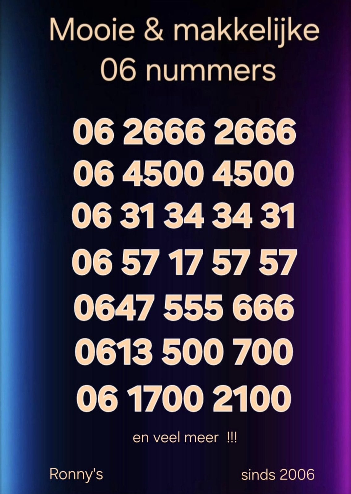 MOOIE MAKKELIJKE 06 NUMMERS, Telecommunicatie, Ophalen of Verzenden, Nieuw, Overige providers, Simkaart