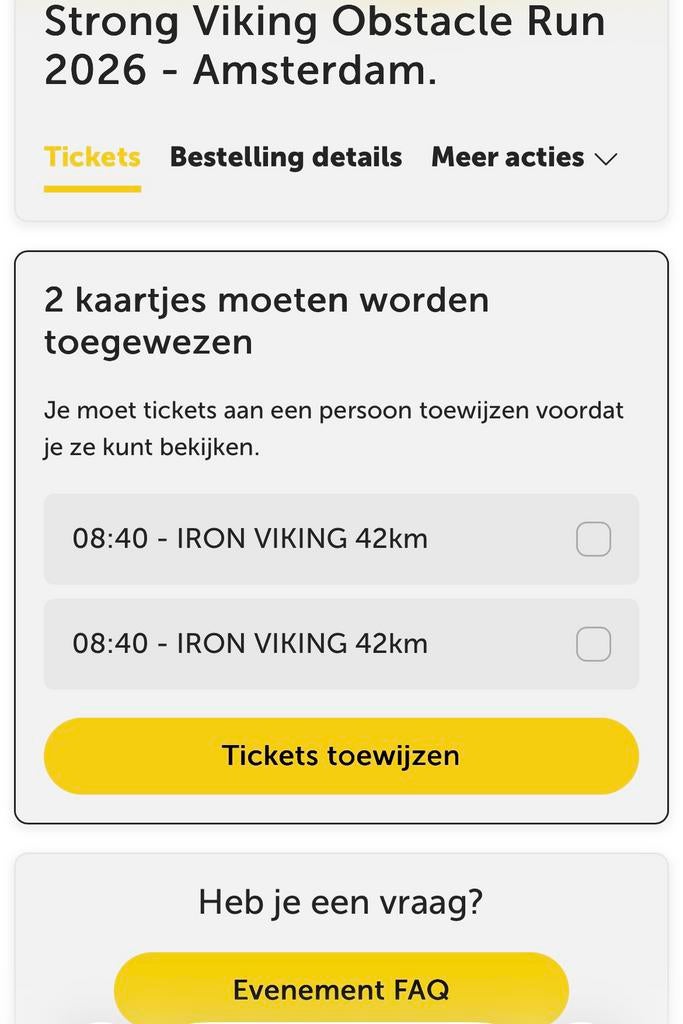 2x ticket Strong Viking Iron (42km) 27 sept 2026 - Amsterdam, Twee personen