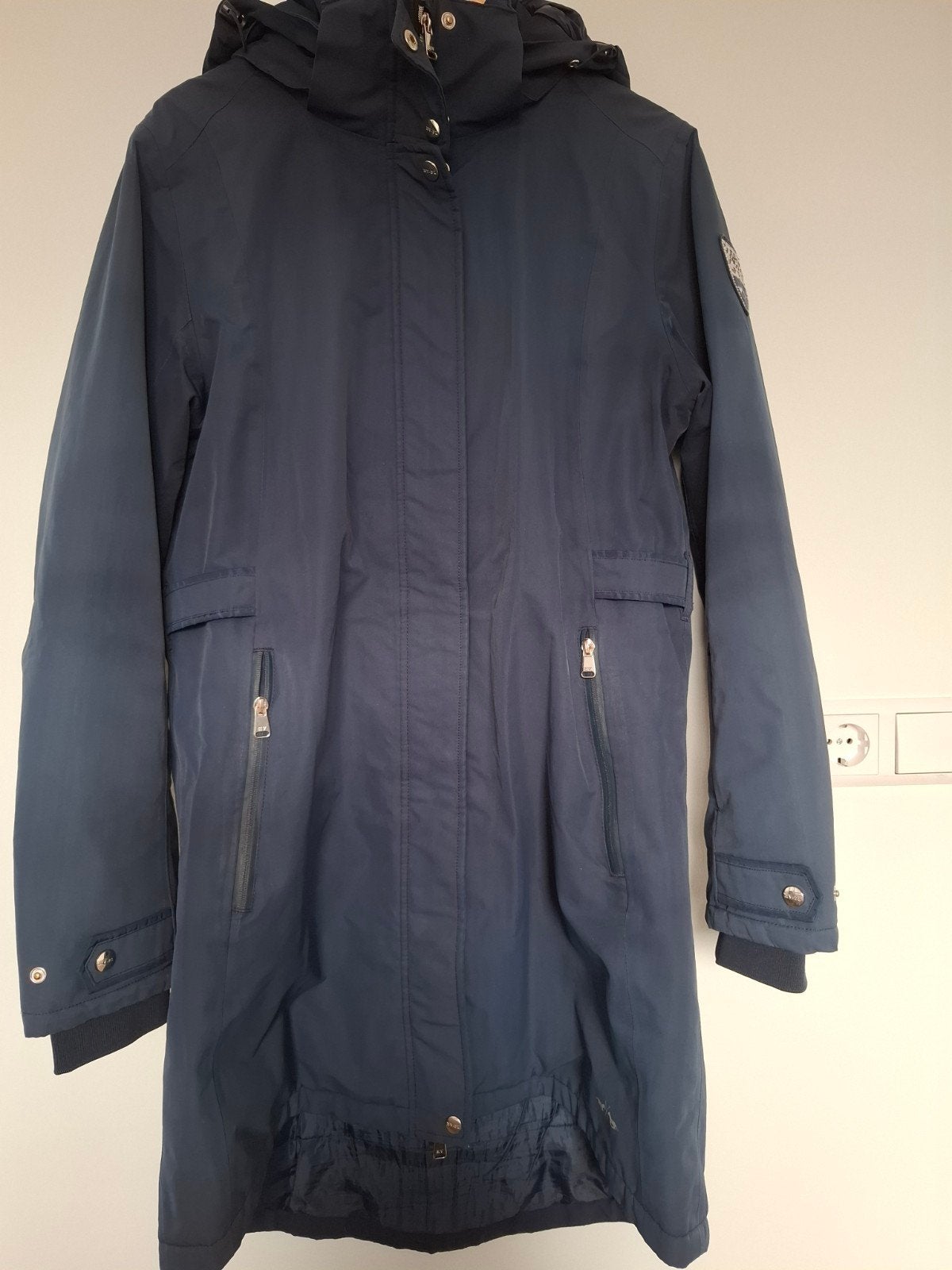 warme gewatteerde lange jas, HV Society,  42-44, Blauw, HV Society, Maat 42/44 (L), Ophalen of Verzenden