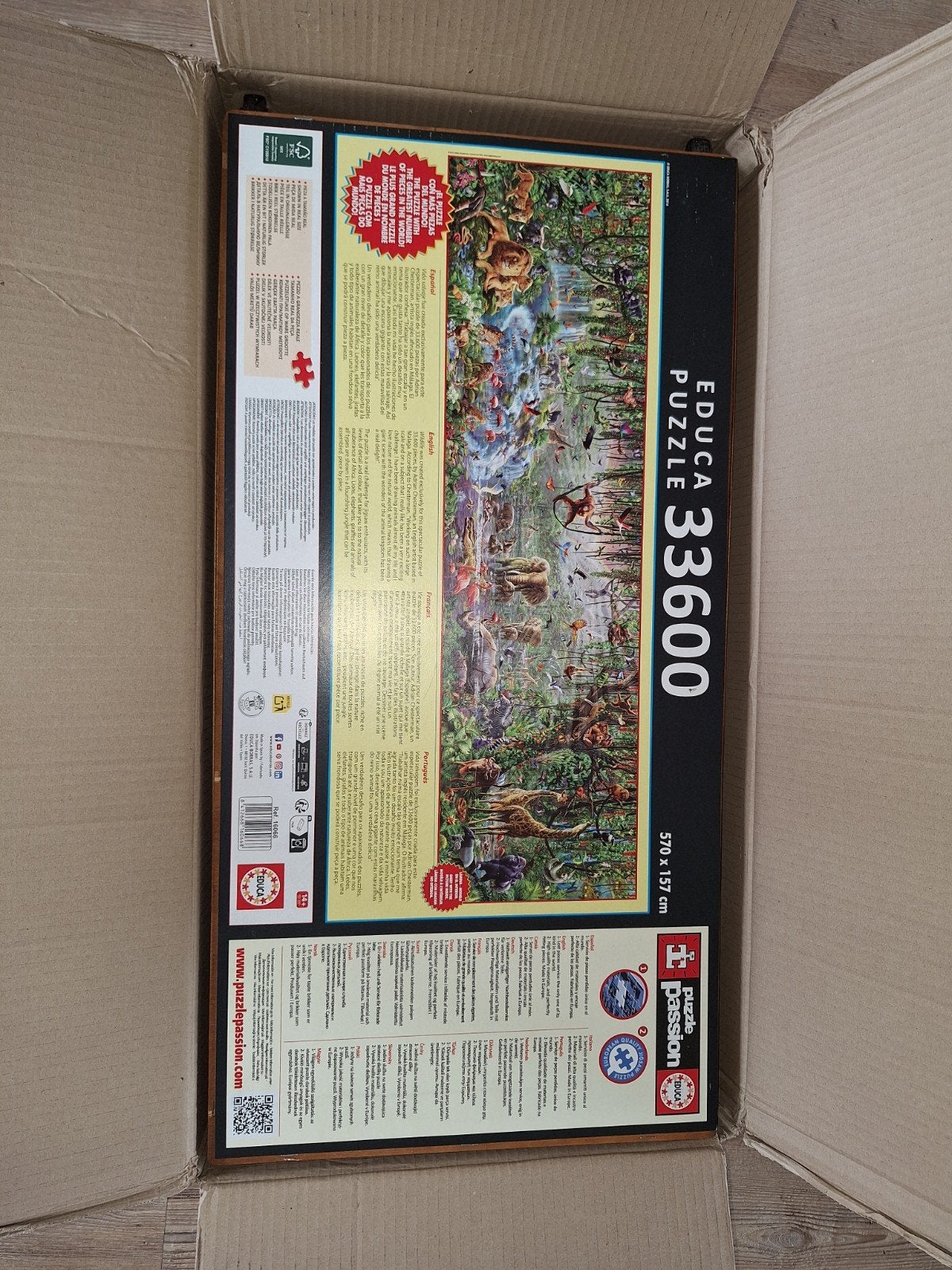 Educatie Leg puzzel 33600 stukjes - Wilde Dieren, Ophalen of Verzenden, Meer dan 1500 stukjes, Nieuw, Legpuzzel