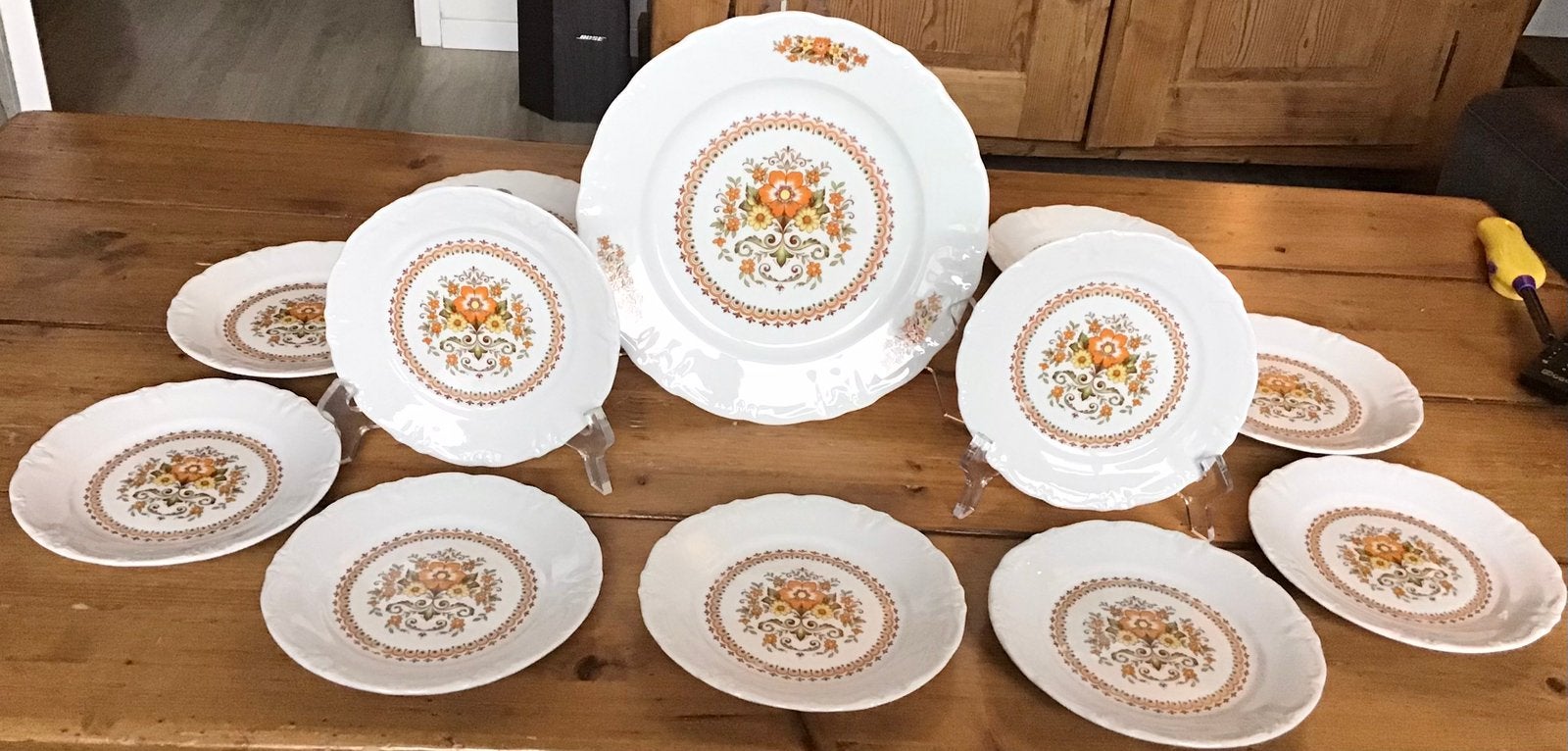 ANTIEK WINTERLING SCHWARZENBACH BAVARIA TAARTSCHAAL+ BORDJES, Ophalen of Verzenden