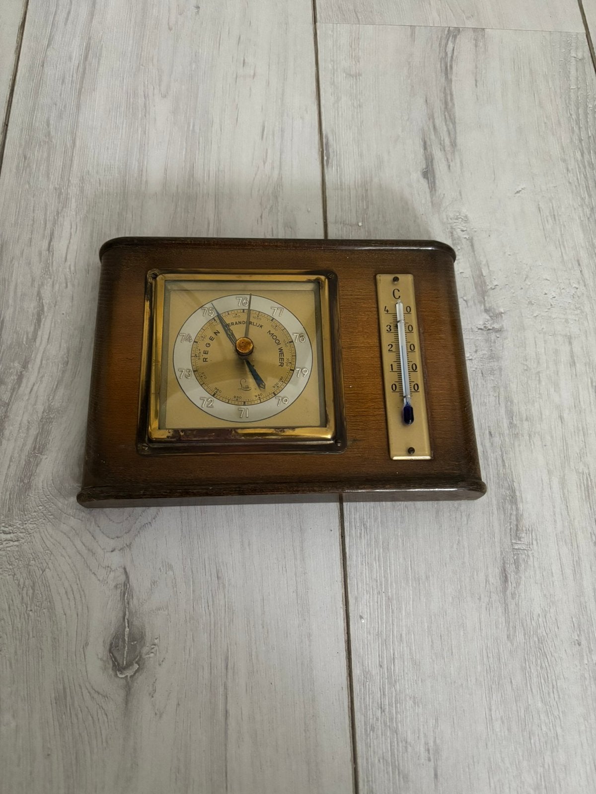 Vintage Lufft Barometer & Thermometer, Ophalen of Verzenden, Zo goed als nieuw