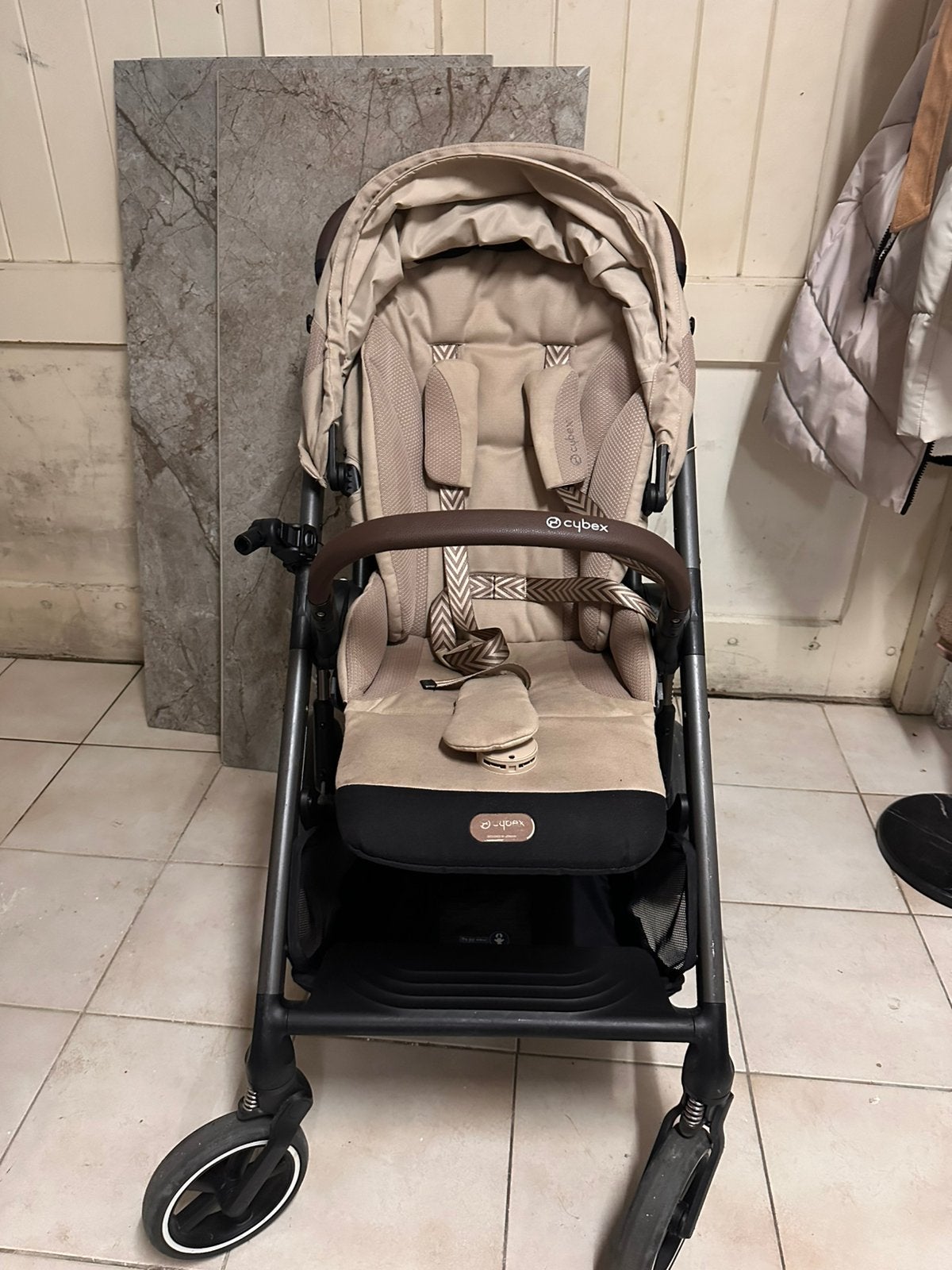 Cybex kinderwagen 3 in 1, beige, Gebruikt, Combiwagen, Verstelbare duwstang, Ophalen