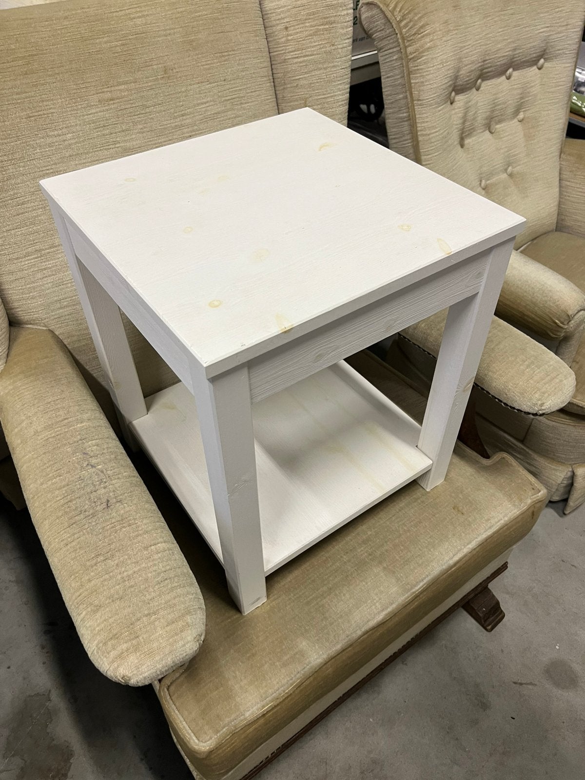 WOOOD Freddo Design Houten Bijzettafel Salontafel Wit Grenen, Huis en Inrichting, Tafels | Bijzettafels, Ophalen, Minder dan 45 cm