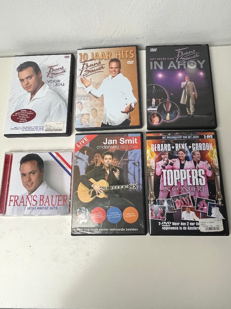 5 DVD's Nederlandstalige muziek +1 cd samen voor een tientje, Ophalen of Verzenden, Gebruikt, Levenslied of Smartlap