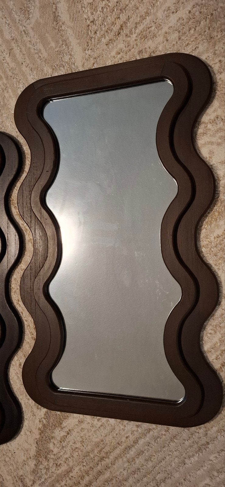 2 gelijke spiegels, Huis en Inrichting, Woonaccessoires | Spiegels, Ophalen, Rechthoekig, Minder dan 50 cm, Minder dan 100 cm