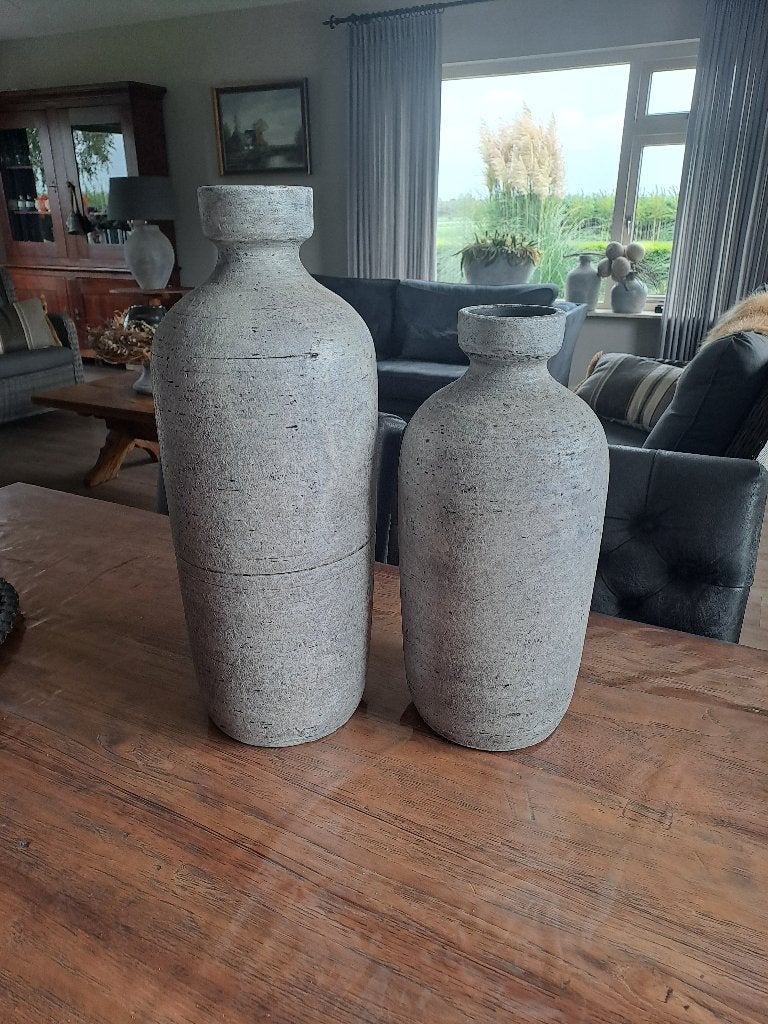 woon decoratie vazen, Huis en Inrichting, Ophalen, Zo goed als nieuw, Grijs, Steen/keramiek