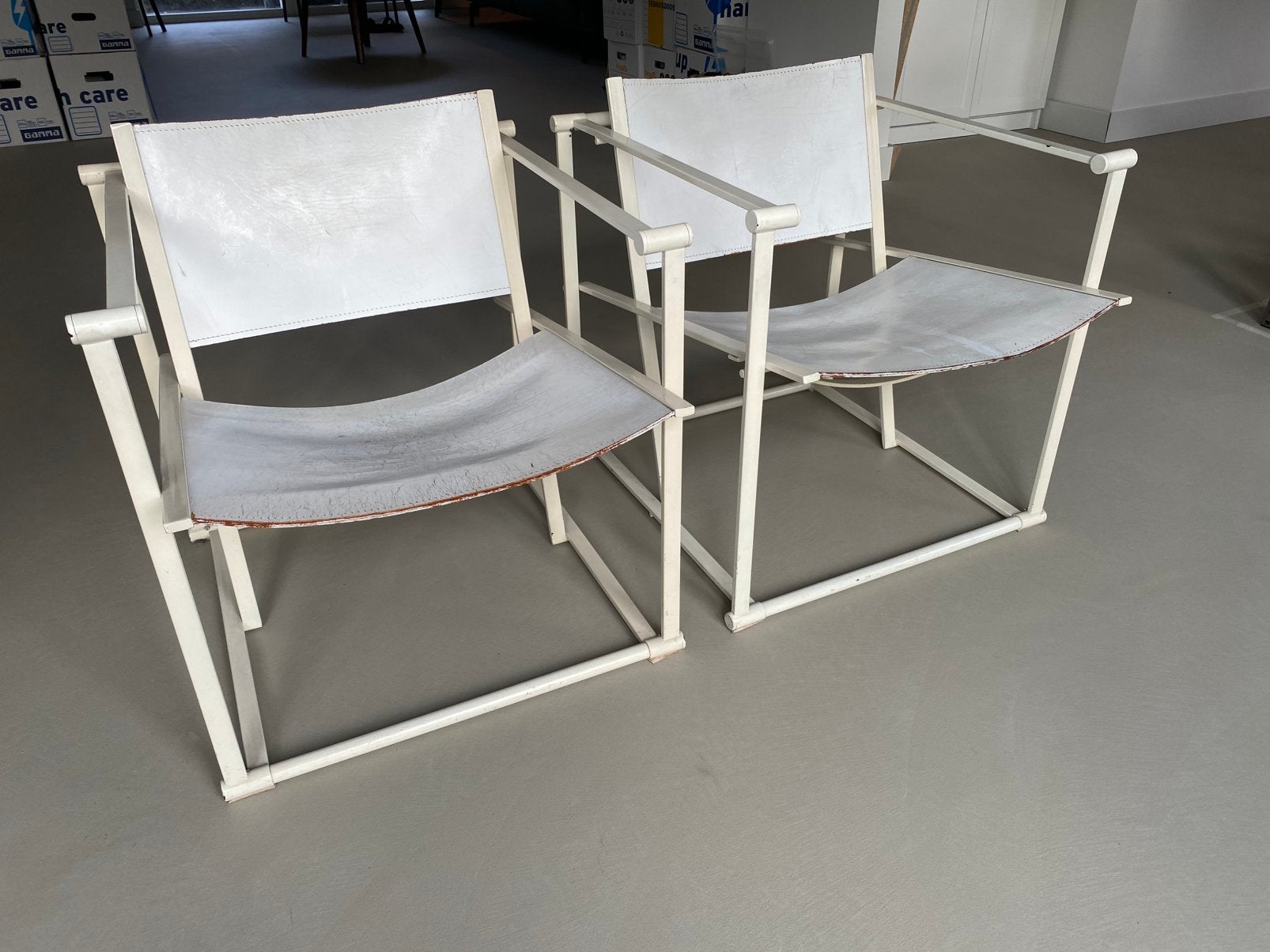 Set 2 Pastoe FM60 Cube Chairs Radboud van Beekum, Huis en Inrichting, Stoelen, Ophalen, Gebruikt, Twee, Wit