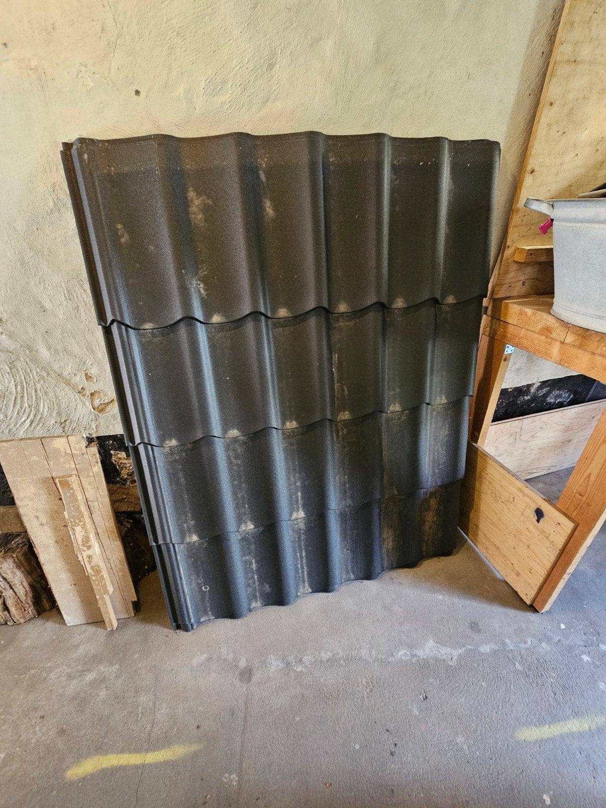 Dakpanplaten, Overige materialen, Gebruikt, Zwart, 5 tot 10 m²