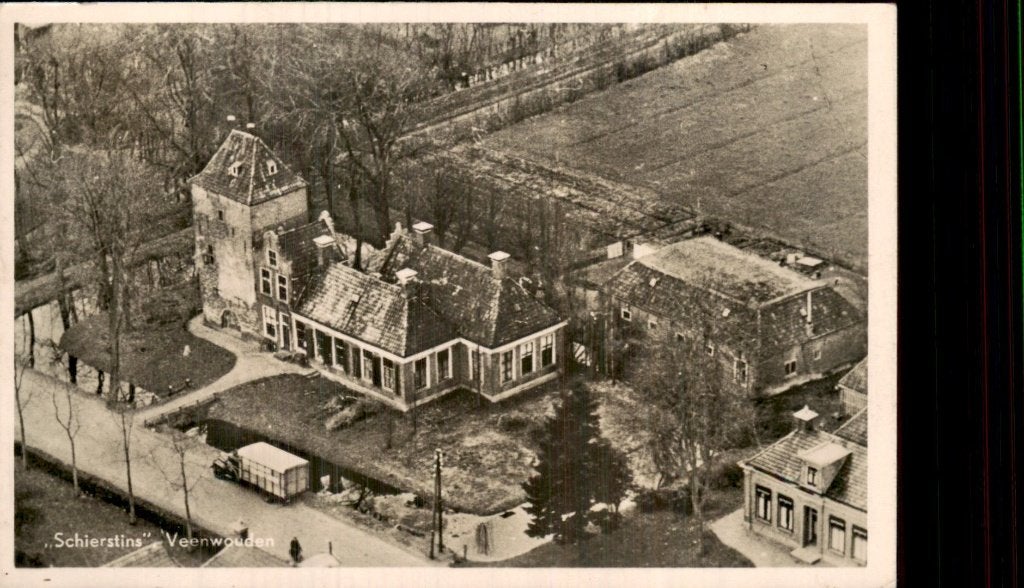 Veenwouden - Schierstins - Luchtfoto, Ophalen of Verzenden, 1940 tot 1960, Gelopen, Friesland