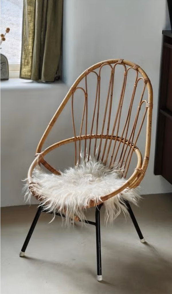 Rohe Noordwolde rotan stoel jaren 60 Vintage Dutch design, Huis en Inrichting, Ophalen, Gebruikt, Bruin, Vintage