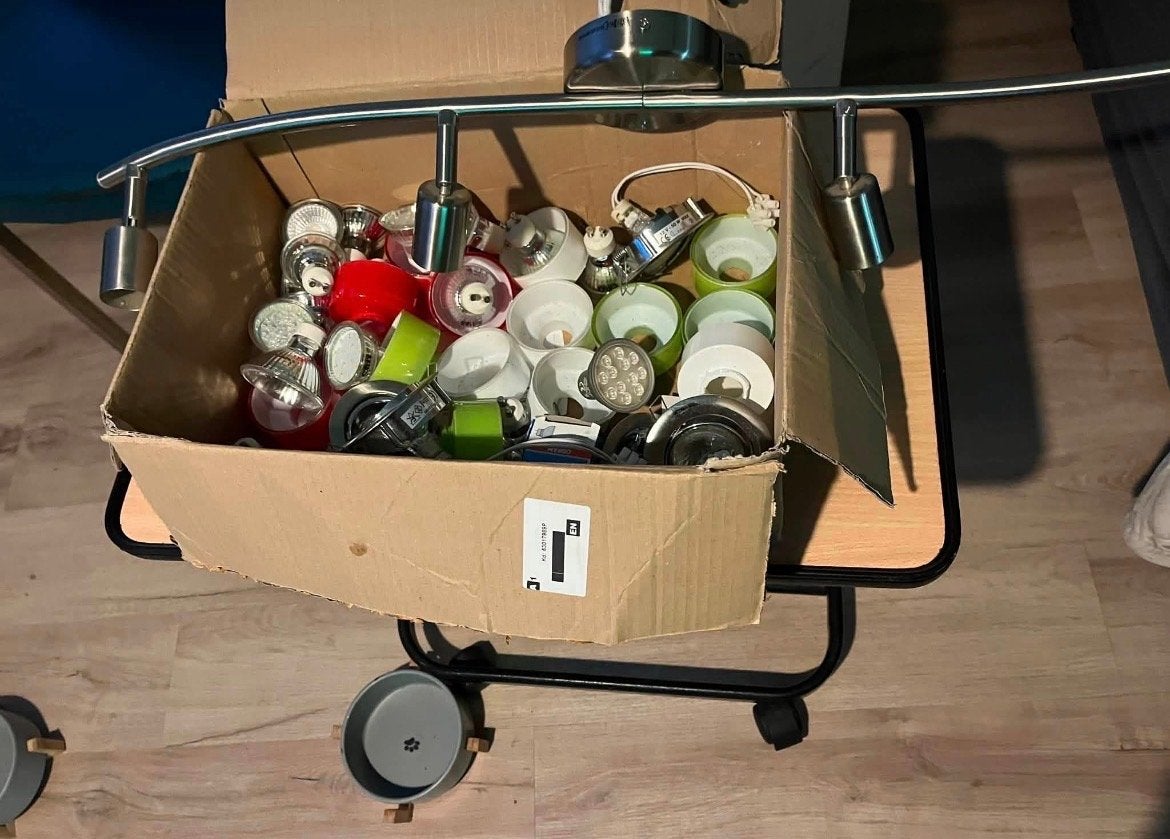 Partij diverse lampen en spotjes, Led-lamp, Gebruikt, GU10, Overige lichtkleuren