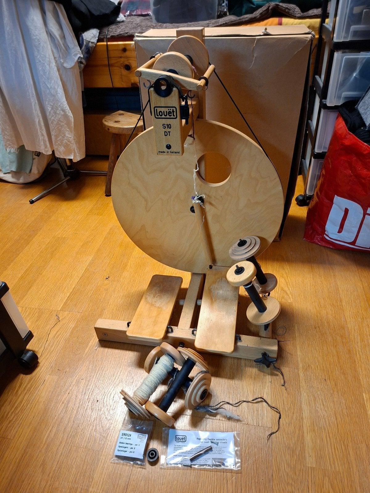 Louet s10 DT dubbeltraps spinnewiel, Ophalen, Gebruikt, Spinnewiel
