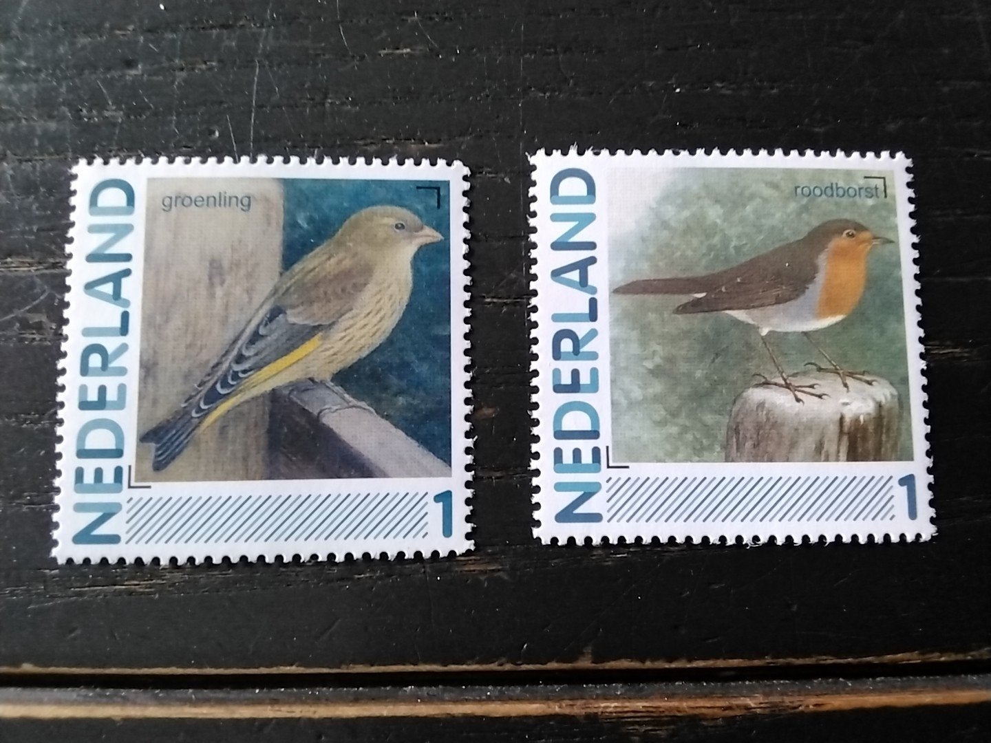 26286 Nederland 2X vogeltjes roodborst en groenling postfris, Ophalen of Verzenden, Postfris, Dier of Natuur