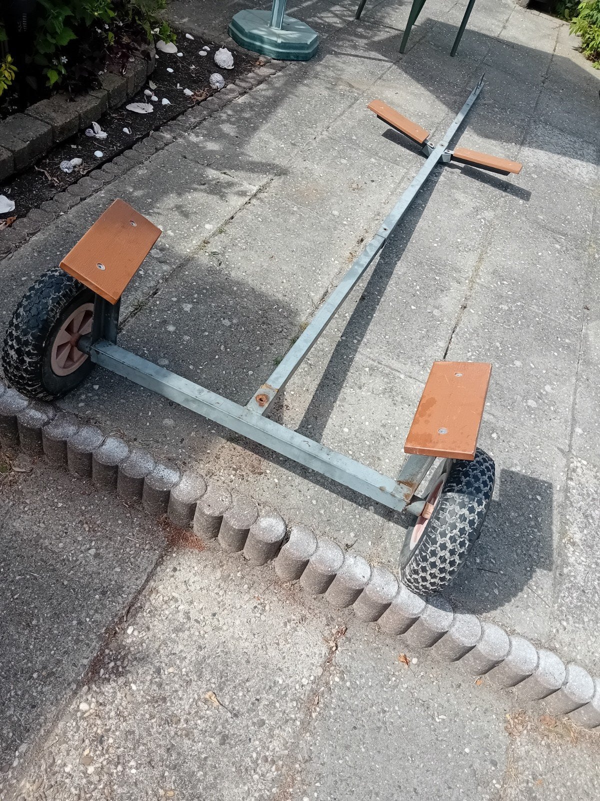 Boot trailer / handtrailer voor rubberboot, Watersport en Boten, Ophalen, Gebruikt
