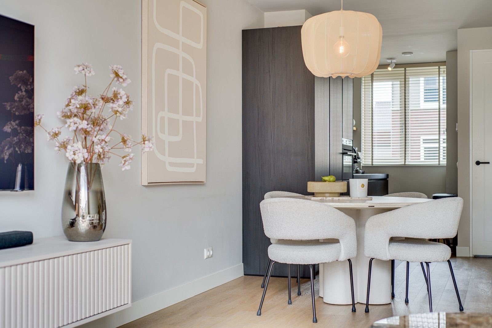 Eettafel en eetkamerstoelen, Ophalen, 50 tot 100 cm, Zo goed als nieuw, Vier personen