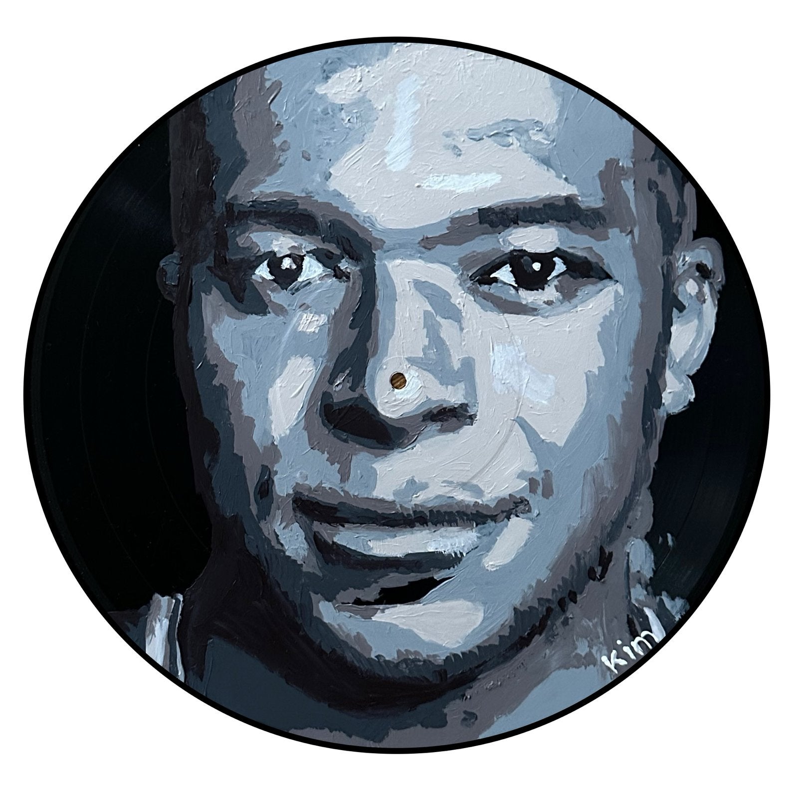 Uniek portret van Mbappé op vinyl LP - Handgeschilderd kunst, Ophalen