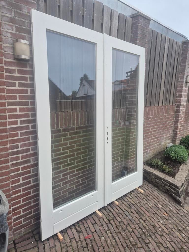 Dubbele tuindeuren hr++ veiligheidsglas, Ophalen, 120 cm of meer, Buitendeur, 215 cm of meer