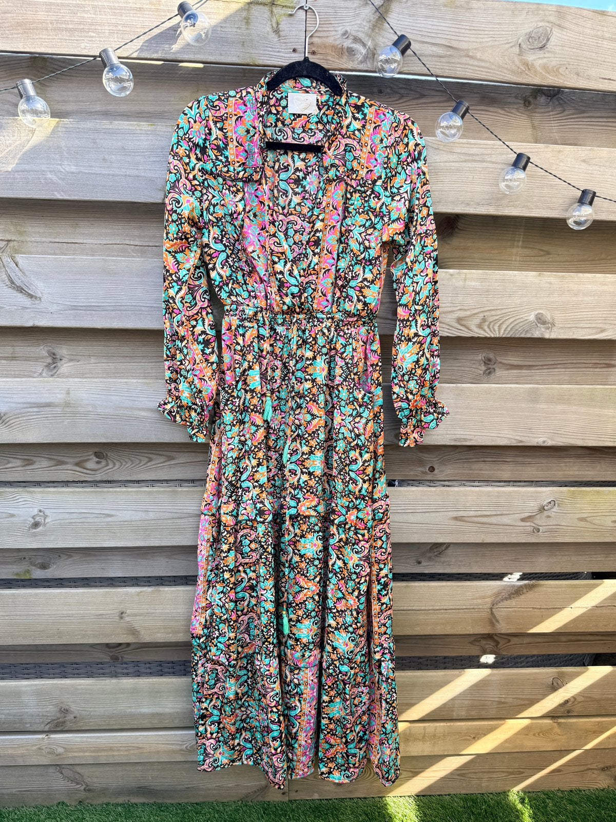 Purple Queen | Jurk lang print | Maat M, Kleding | Dames, Maat 38/40 (M), Verzenden, Paars, Zo goed als nieuw