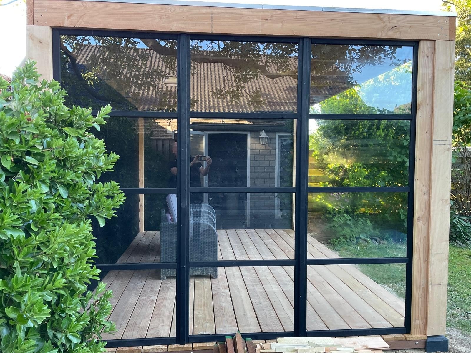 Glaspanelen voor overkapping, tuinhuis of kas, Doe-het-zelf en Verbouw, Glas en Ramen, Ophalen, Gebruikt, 80 tot 120 cm, Overige typen