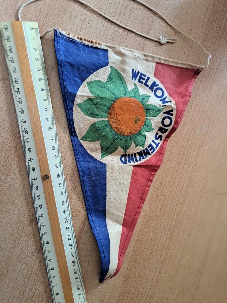 Klein fiets vlaggetje welkom vorstenkind, Ophalen of Verzenden