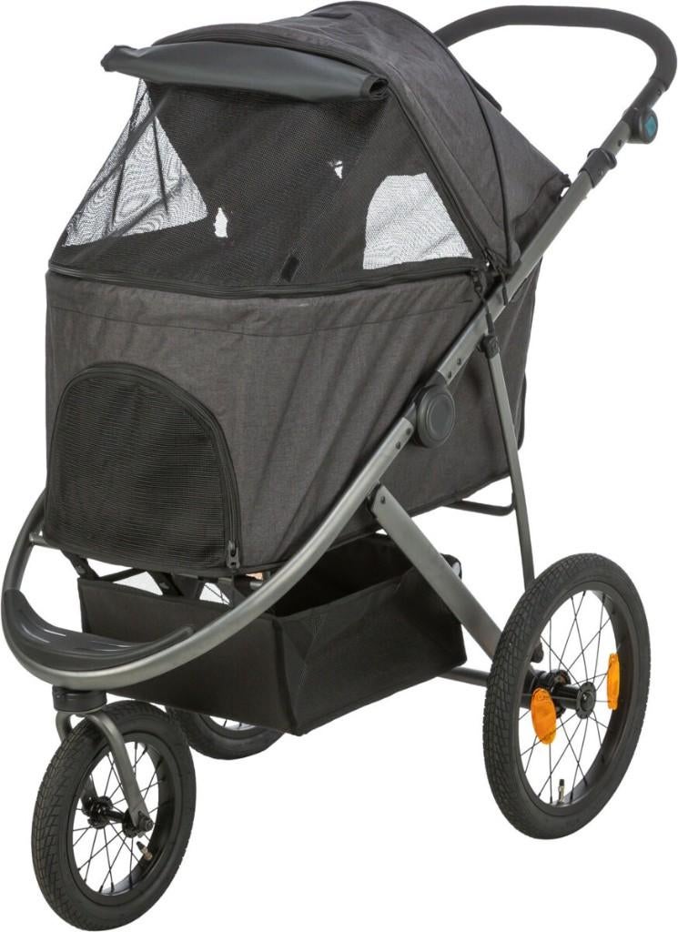 Hondenbuggy zwart met 3 wielen luchtbanden nu voor € 225,-, ., Ophalen of Verzenden, ., Nieuw