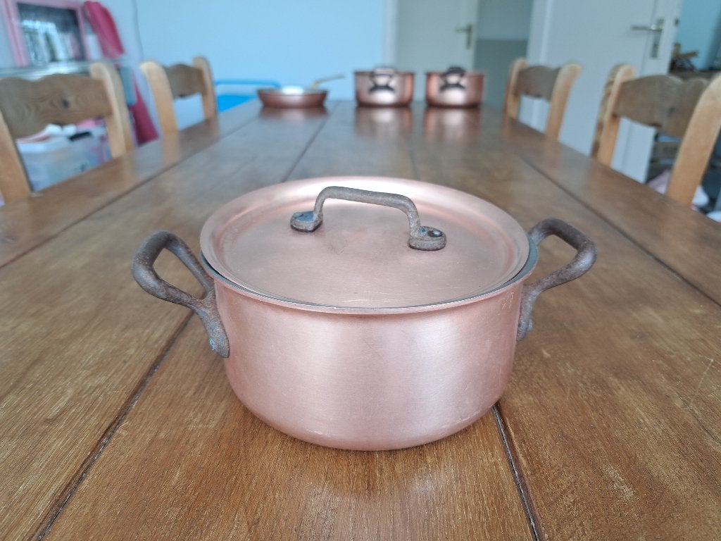 Falk Culinair pan 16 cm met deksel, Huis en Inrichting, Keuken | Potten en Pannen, Koper, Verzenden, Zo goed als nieuw, Kookpan