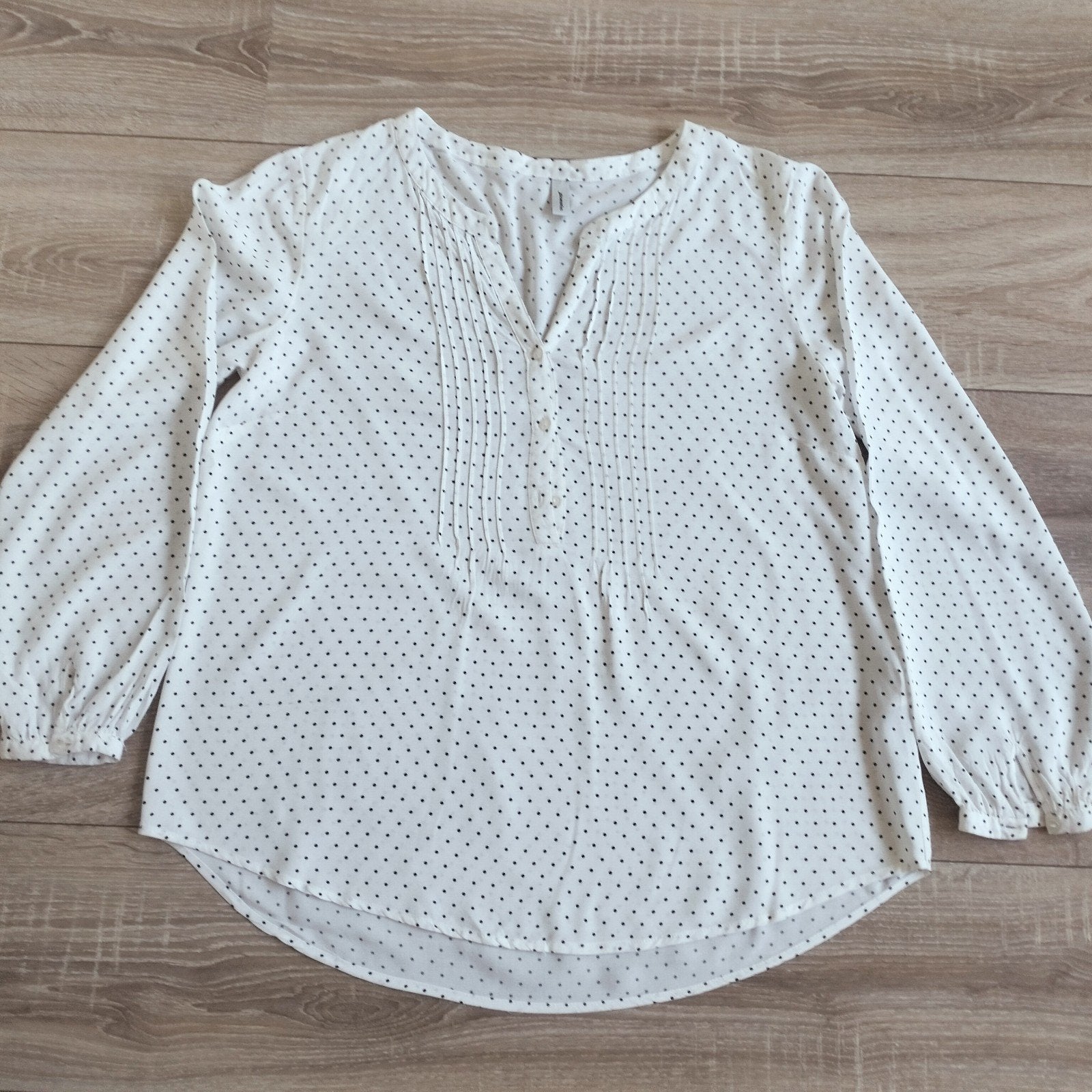 SOYACONCEPT  blouse wit met zwarte puntjes zgan mt L, Soyaconcept, Wit, Maat 42/44 (L), Ophalen of Verzenden