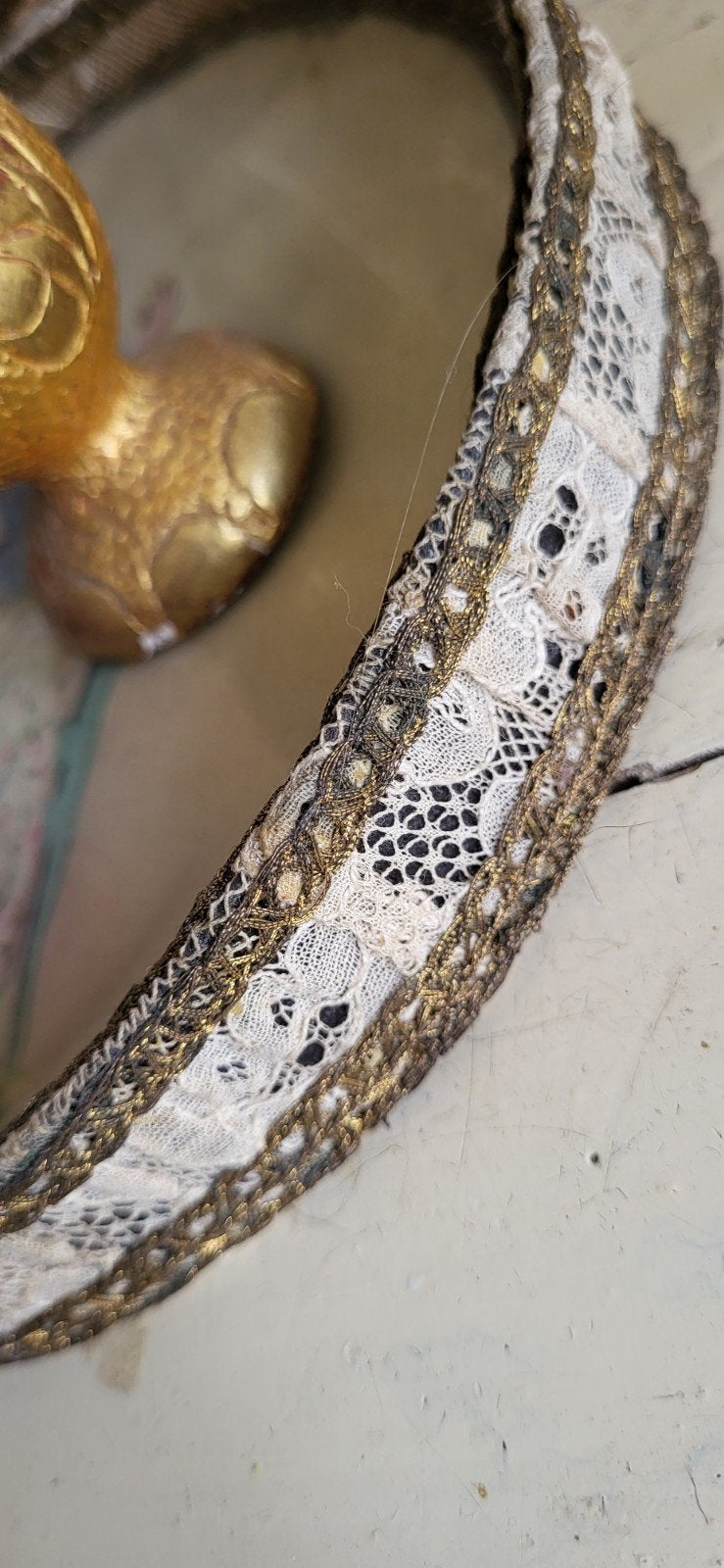 Ijzeren duifjes en frans dienblaadje met glas, Antiek en Kunst, Ophalen of Verzenden