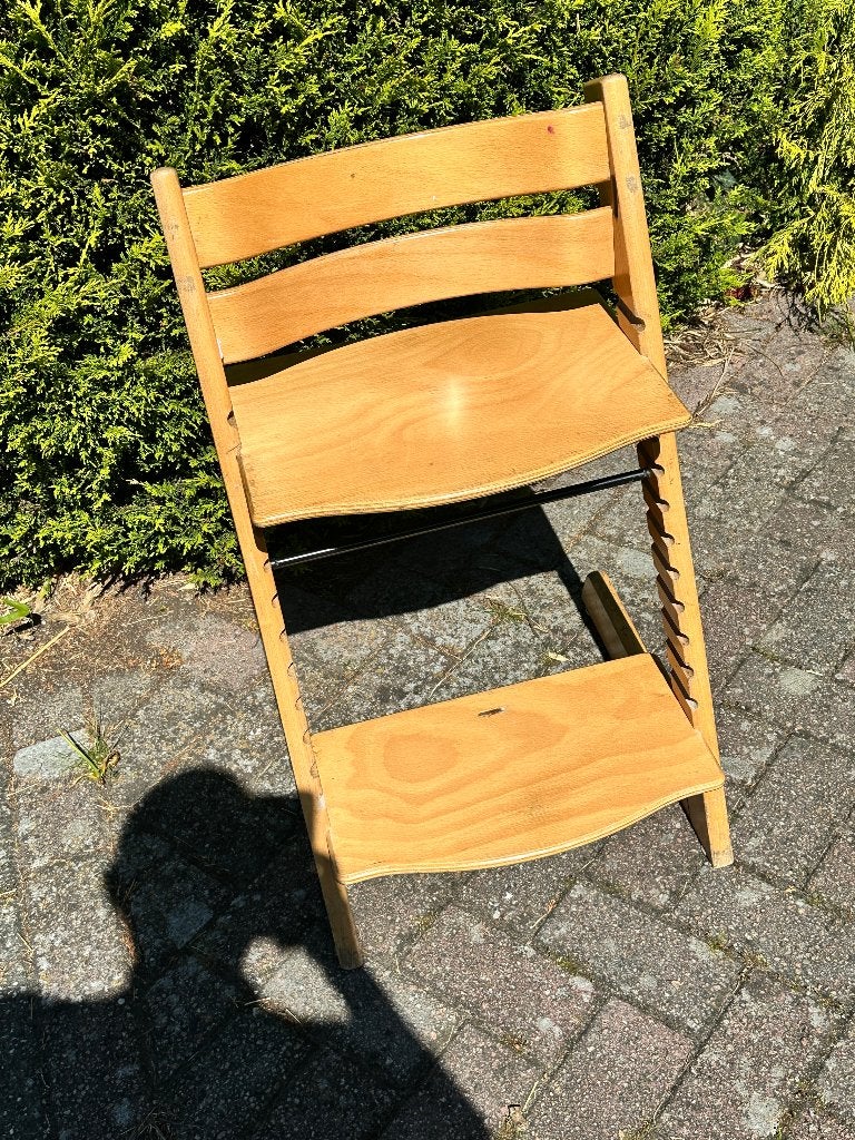 stevige houten Stokke tripptrapp kinderstoel in prima sta#v#, Kinderen en Baby's, Ophalen, Gebruikt, Meegroeistoel, Aanschuifbaar