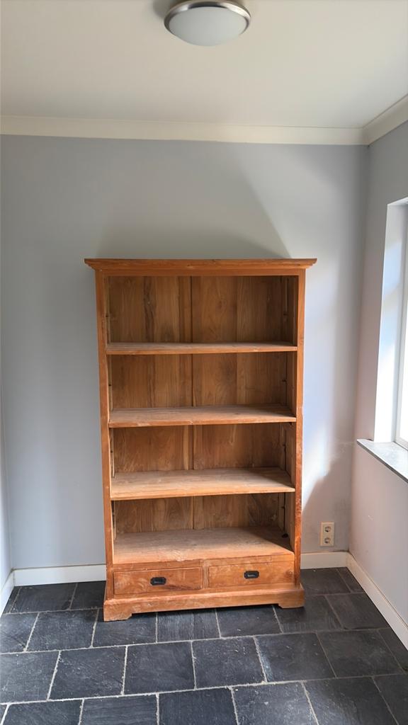 Boekenkast Teak, Huis en Inrichting, Kasten | Boekenkasten, 200 cm of meer, Zo goed als nieuw, 25 tot 50 cm, 50 tot 100 cm